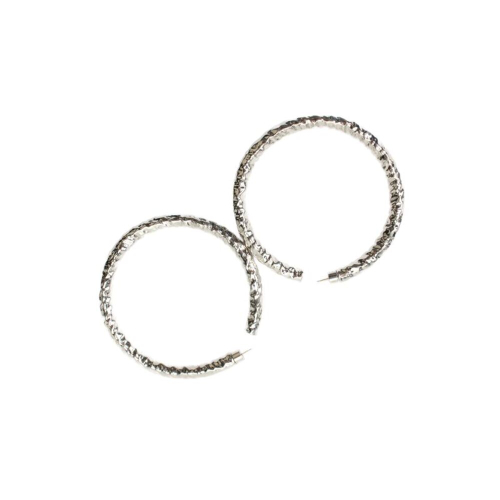 Jennifer Fisher Womens Silver Tone + 14K Posts Meave Large Hoops 3"